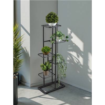 Подставка для цветов Greengo, 6 полок, 44×22×105 см, напольная, металл, тёмно-серая