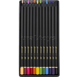 Карандаши цветные 12 цв. "Фантазия" трехгранные, черное дерево