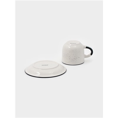 Чайная пара Доляна Nature, 2 предмета: чашка 260 мл, блюдце d=15 см, керамика, голубая