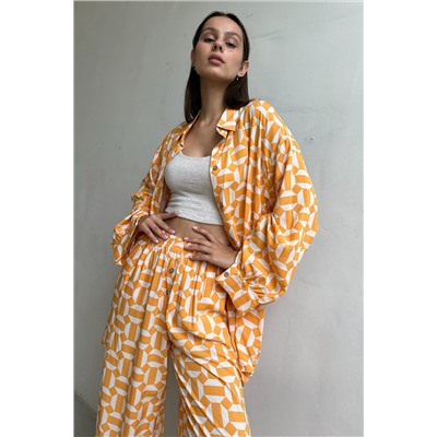 Костюм женский  SET065/05/Желтый, белый