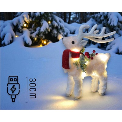 Фигурка олененок 30см светящийся
