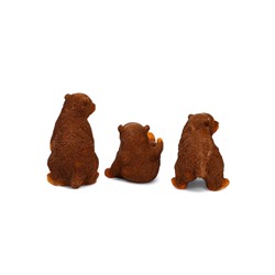 Садовая фигура из полистоуна «Мишки бурые», 42×18×24 см, набор 3 шт.