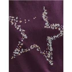 Нарядная футболка с блестящим принтом