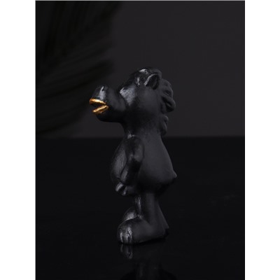 Фигурка гипс «Конь реальный», 8 см, чёрный