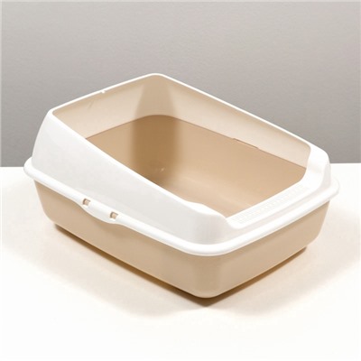 Лоток для кошек без сетки 50.5×39×23 см, бежевый