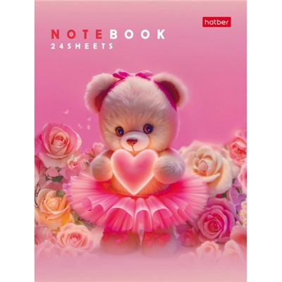 Записная книжка А6  24л клетка "Маленькие ушки" глянц.лам (091640) Хатбер