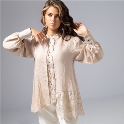 Рубашка вискозная, Кружевной повод (пульс сердца)