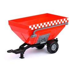 Трактор с красным прицепом, в коробке