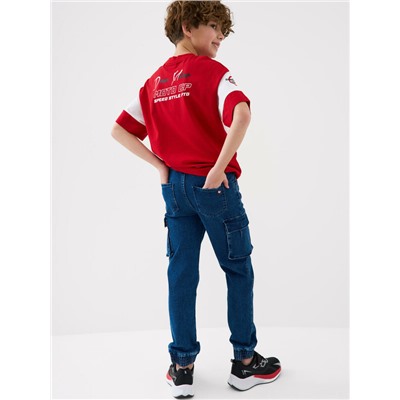 Брюки текстильные джинсовые для мальчиков