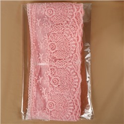 Кружево на сетке, 125 мм, 11±1 м, нежно-розовое
