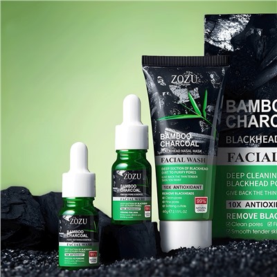 Набор от черных точек с бамбуковым углем ZOZU