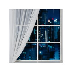 Гирлянда «Занавес» 1.6×1.6 м роса, IP20, серебристая нить, 160 LED, свечение белое, 8 режимов, 220 В