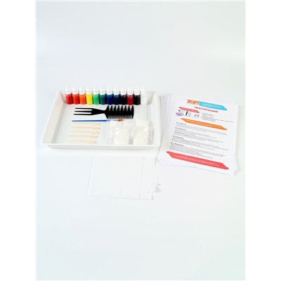 Набор для рисования на воде эбру, 12 цветов, А4