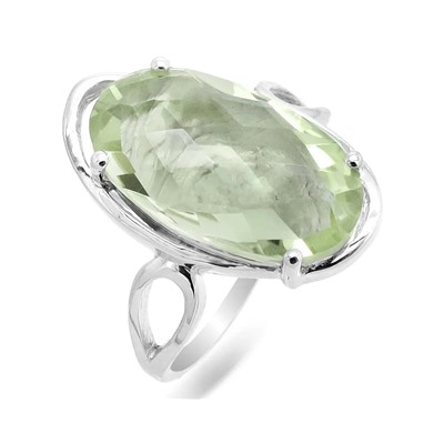 Кольцо из серебра зеленый аметист, Кристалина