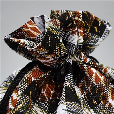 Мешочек подарочный холща «Новогодняя клетка», 16×24 см ± 1.5 см