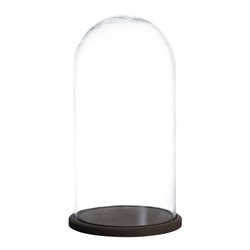Стеклянный купол-клош на деревянной подставке «Венсан», 30×15 см, коричневый