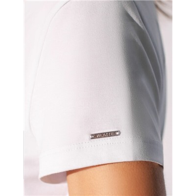 Нарядная футболка с принтом фольгой из премиального хлопка с эластаном