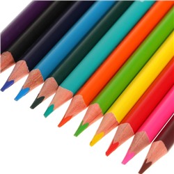 Карандаши цветные 12 цветов BrunoVisconti Happycolor, трёхгранные, МИКС