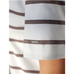 Свободная футболка в полоску из премиального хлопка с эластаном