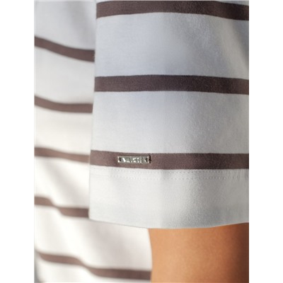 Свободная футболка в полоску из премиального хлопка с эластаном