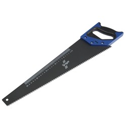 Ножовка по дереву ТУНДРА, 2К рукоятка, тефлоновое покрытие, 3D заточка, 7-8 TPI, 500 мм