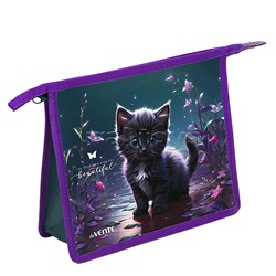 Папка для тетрадей 3D "Beautiful Cat" A5 (243x200x80 мм) с текстильным расширением 80 мм, на молнии