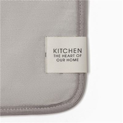 Набор кухонный «Этель» Kitchen, светло-серый, варежка-прихватка 18×29 см, прихватка 19×19 см