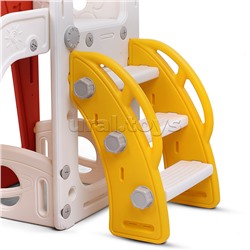 Комплект детский "Космический стиль" (горка и качель) цвет красный.