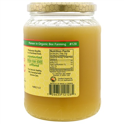 Y.S. Eco Bee Farms, 100% сертифицированный органический сырой мед, 907 г