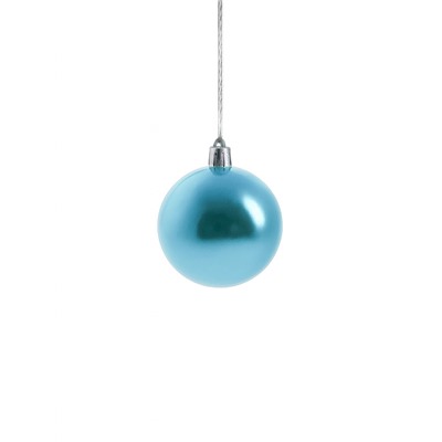 Ёлочные игрушки «Зимний домик», шары новогодние, d=8 см, набор 6 шт., голубой