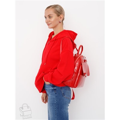 Рюкзак женский кожаный 21023-8 red  Polina&Eiterou
