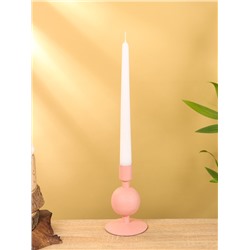 Подсвечник на 1 свечу «Пудровый», с 1 сферой, 7.5×7.5×11.5 см