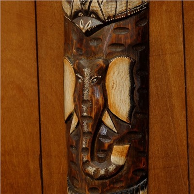 Маска «Абориген и слон», 50×12×4 см, дерево, МИКС