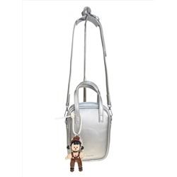 Женская сумка из искусственной кожи, цвет серебро