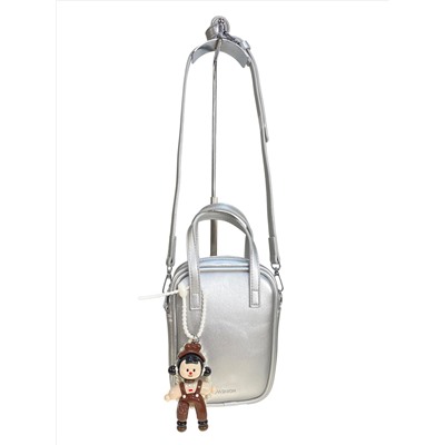 Женская сумка из искусственной кожи, цвет серебро