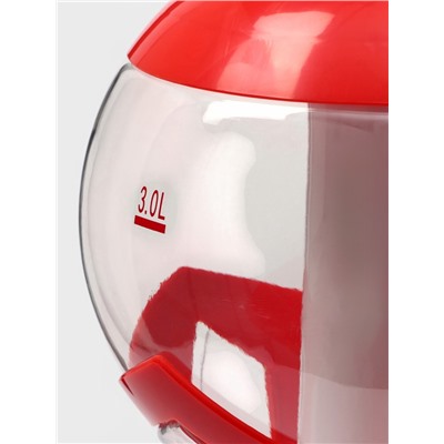 Башня пивная «Шар», колба 3 л, ёмкость для льда, подсветка, пластик, красная