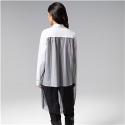 Рубашка комбинированная с сеткой, Срочно на обложку (white)