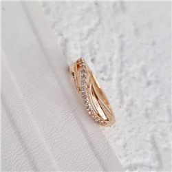 Кольцо 17 р коллекция Дубайское золото, покрытие позолота, вставка: фианиты, цвет: прозрачный, арт.314.753-17