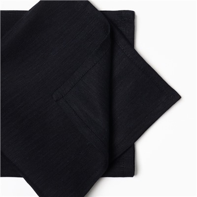 Набор салфеток «Этель» Black, 40×40 см - 2 шт., 100% лён, чёрный