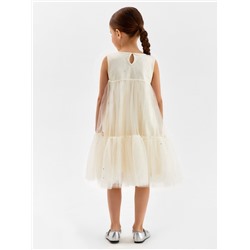 Платье нарядное для девочки MINAKU: PartyDress, рост 116-122 см, цвет молочный