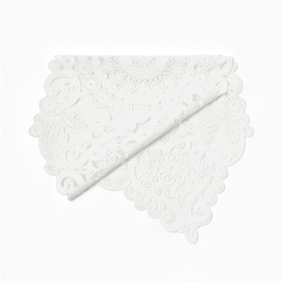 Дорожка на стол Этель ажурная, белая, 40×90 см, 100%п/э