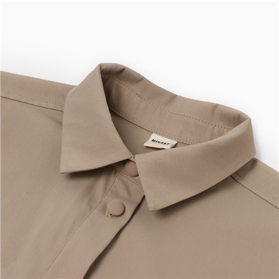 Платье мини женское MINAKU: Safari, бежевое, размер 48