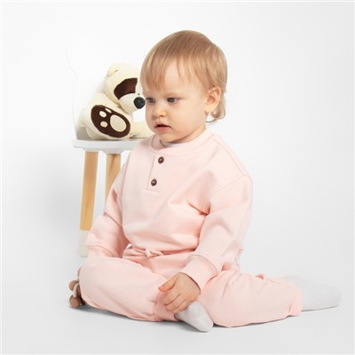 Толстовка детская MINAKU: Basic Line BABY, рост 68-74 см, пудрово-розовая