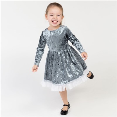 Платье для девочки KAFTAN «Куколка», рост 110-116, серо-голубое