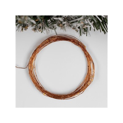 Гирлянда «Нить» 5 м роса, IP20, медная нить, 50 LED, свечение тёплое белое, 2 режима, AAх3