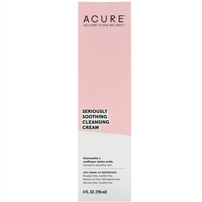 Acure, Глубокое успокоение, очищающий крем, 118 мл (4 ж. унц.)