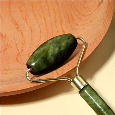 Массажёр - роллер «Гуаша», 14×5.8 см, цвет зелёный