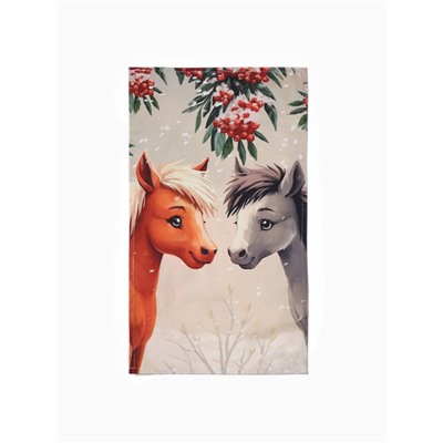 Набор кухонных полотенец «Этель. Лошадки», новогодний, 4 шт., 34×60 см