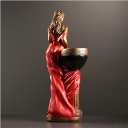 Фигура с кашпо «Девушка Дана», 23×31×81 см, гипс, цвет бронзовый, красный