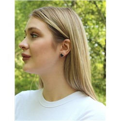 Серьги из серебра с натуральной шпинелью родированные - Сердца 925 пробы С-7605р416